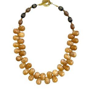 Honey Drop Jade Necklace; 16 inches